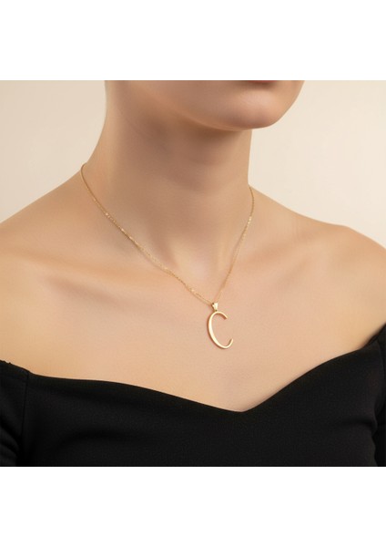 14 Ayar Altın Kolye Ucu Harf C GM9475 1 gr