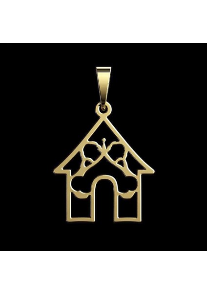 14 Ayar Altın Kolye Ucu Zencefilli Ev GM9249 1 gr fırsatları