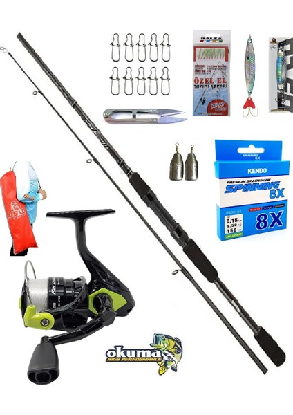 Okuma Fın Chaser 4000 270CM 10-35GR Remixon Red Zoom Spin Olta Takımı Seti