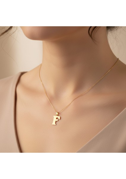 14 Ayar Altın Kolye Ucu Harf F GM9638 1 gr