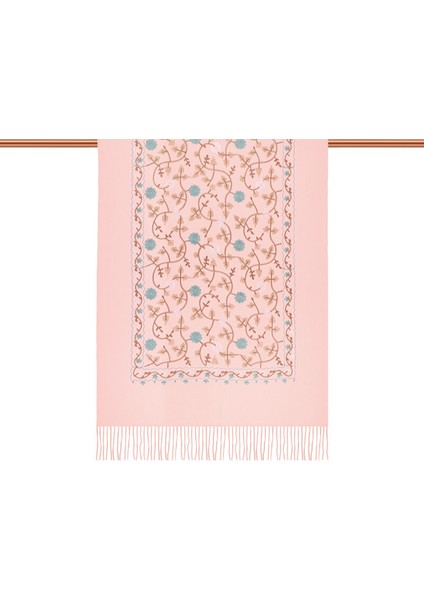 Pembe Nakışlı Kışlık Şal modelleri