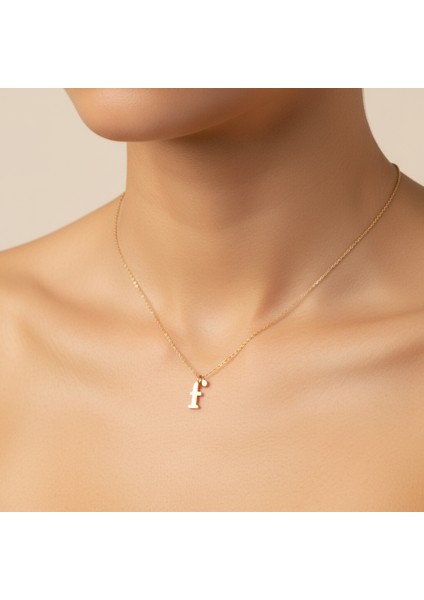 8 Ayar Altın Kolye Ucu Harf F GM9640 1 gr