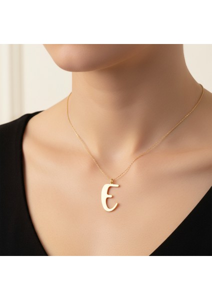 14 Ayar Altın Kolye Ucu Harf E GM9508 0.5 gr