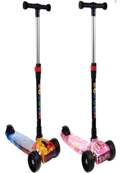 Renkli Işıklı Müzikli Sesli Çocuk Scooter