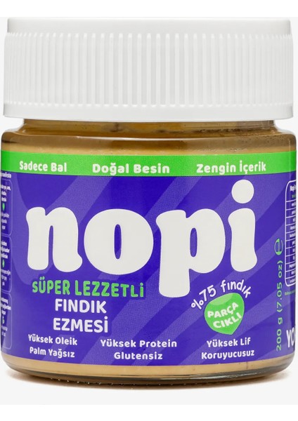 Nopı Ikili Set- Parçacıklı Yer Fıstığı & Parçacıklı Fındık Ezmesi ( 2 x 200 G) modelleri