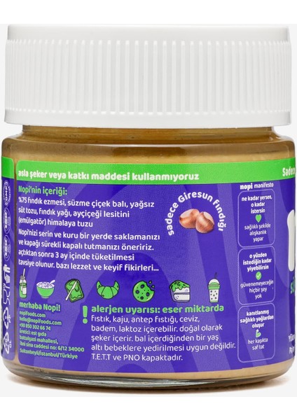 Nopı Ikili Set- Parçacıklı Yer Fıstığı & Parçacıklı Fındık Ezmesi ( 2 x 200 G)