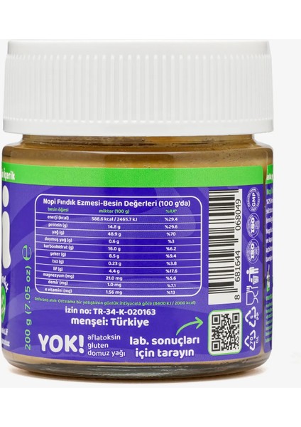 Nopı Ikili Set- Parçacıklı Yer Fıstığı & Parçacıklı Fındık Ezmesi ( 2 x 200 G)