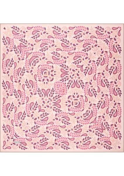 Pembe Başak Desen Twill Ipek Eşarp