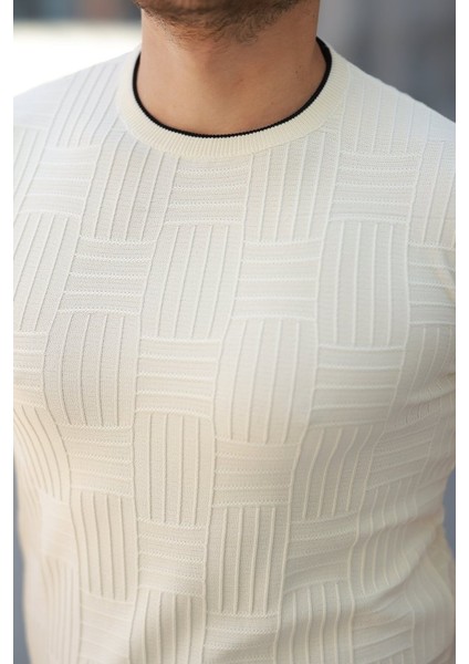 Erkek Jakarlı Ribanalı Kısa Kollu T-Shirt modelleri