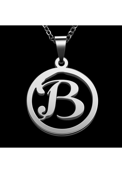 925 Ayar Gümüş Kolye Harf B SM9453
