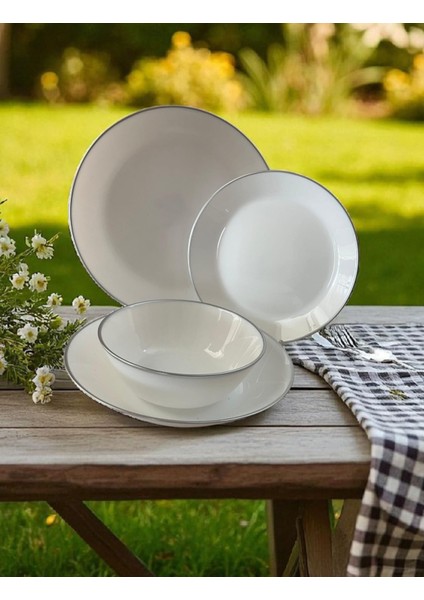 Oftast 6 Kişilik Yaldızlı 24 Parça Yemek Takımı Pltn modelleri