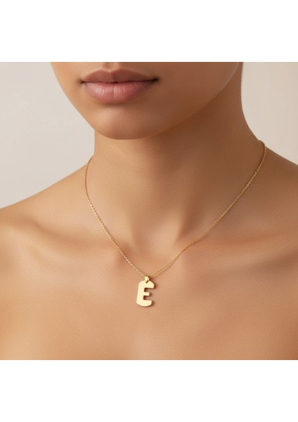 14 Ayar Altın Kolye Ucu Harf E GM9501 0.5 gr