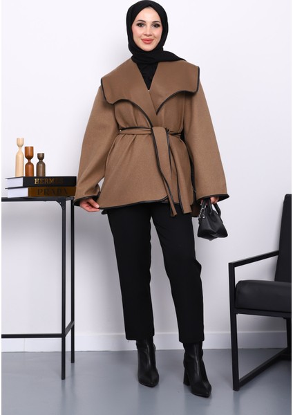 Vizon Deri Biyeli Şal Yaka Kaşe Ceket fiyatları