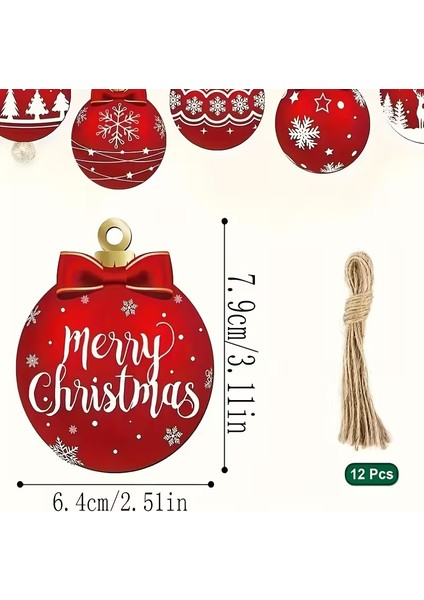 12 Adet Rustik Ahşap Noel Süsleri fırsatları