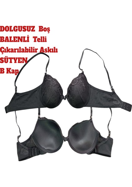 Sütyen Dolgusuz Boş Balenli Telli Çıkarılabilir Askılı B Kap fiyatları