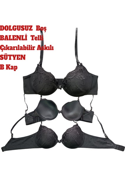 Sütyen Dolgusuz Boş Balenli Telli Çıkarılabilir Askılı B Kap fırsatları