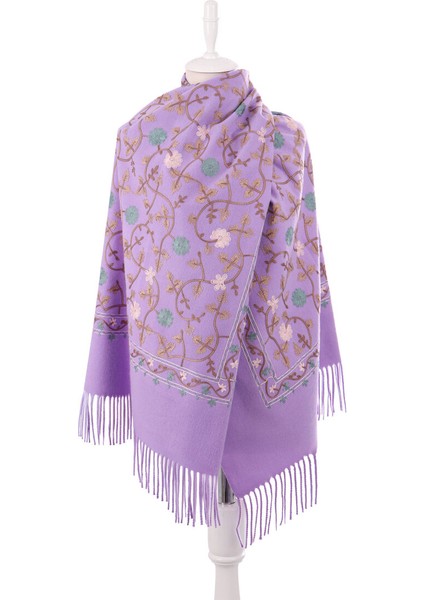 Lila Nakışlı Kışlık Şal fiyatları