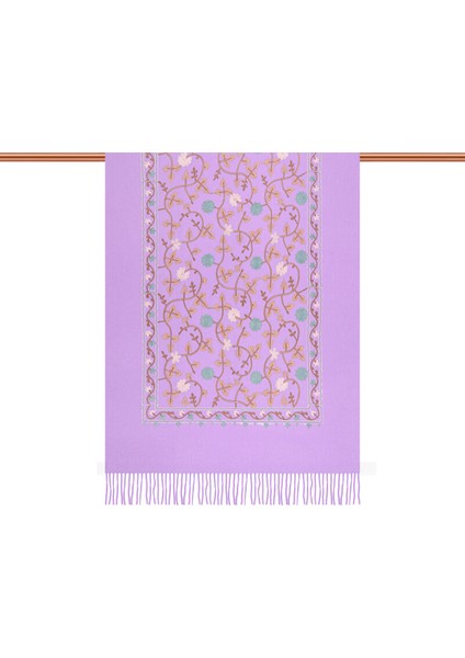 Lila Nakışlı Kışlık Şal modelleri