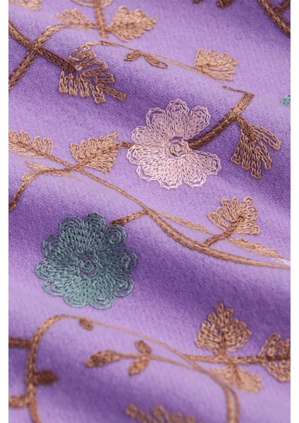 Lila Nakışlı Kışlık Şal fırsatları