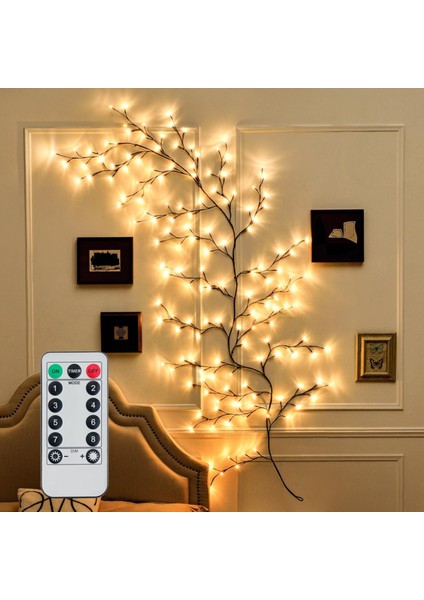 Sihirli Söğüt Asma Ağacı Ledi 144 LED 8 Mod + Uzaktan Kumandalı ( Yapışkanlı) Günışığı Ledli