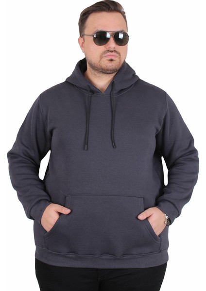 Büyük Beden Erkek Basic Sweat Kapüşonlu 11700 Fume fiyatları