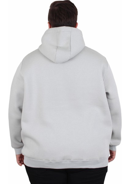 Büyük Beden Erkek Basic Sweat Kapüşonlu 11700 Grı modelleri