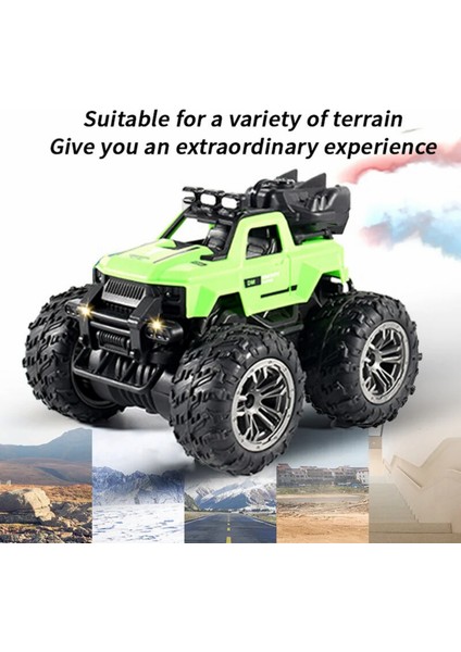 Oyuncak 4x4 Uzaktan Kumandalı Duman Atan 4 Çeker Motor Şarjlı Hız Vites Tuşlu Araba Buhar Atan Jeep Araba 15 Km/h Hız Mavi, Yeşil, Kırmızı