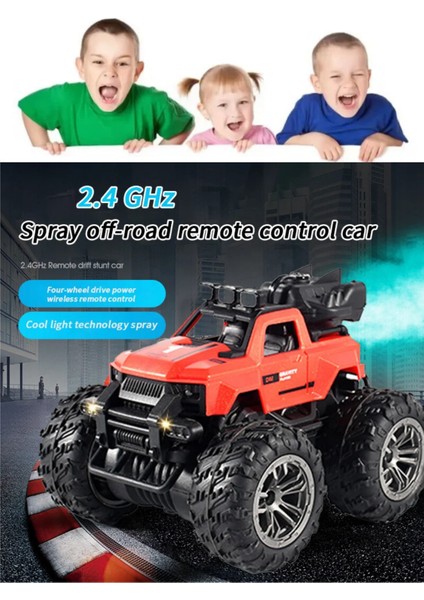 Oyuncak 4x4 Uzaktan Kumandalı Duman Atan 4 Çeker Motor Şarjlı Hız Vites Tuşlu Araba Buhar Atan Jeep Araba 15 Km/h Hız Mavi, Yeşil, Kırmızı indirimleri