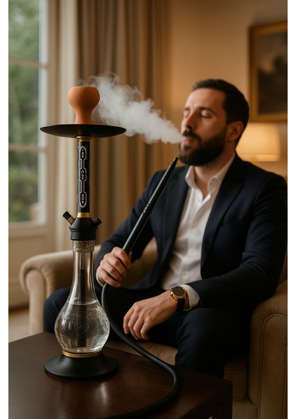 Premium Cam ve Metal Detaylı Nargile – Lüks Tasarım, Modern & Şık Nargile Takımı