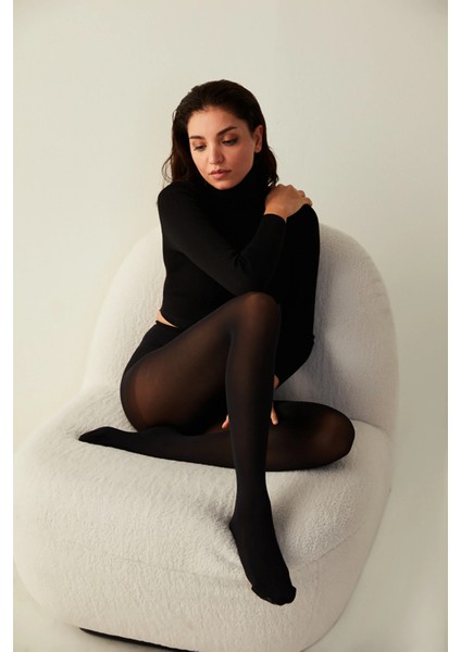 40 Den Opak Mat Cotton Siyah Kaçmaz Kadın Külotlu Çorap fiyatları