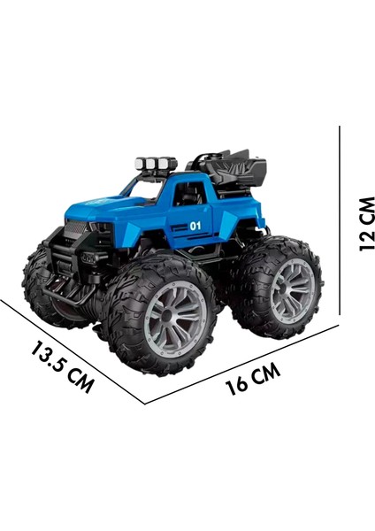 Oyuncak 4x4 Uzaktan Kumandalı Duman Atan 4 Çeker Motor Şarjlı Hız Vites Tuşlu Araba Buhar Atan Jeep Araba 15 Km/h Hız Mavi, Yeşil, Kırmızı modelleri