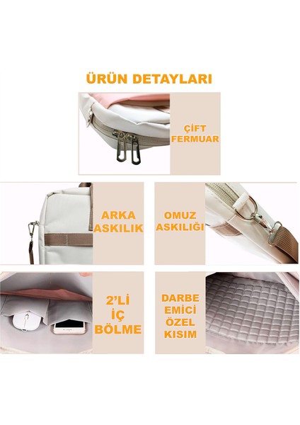 Apple iPad 10.2 Inch Için Macbook Çantası+Türkçe Klavye+Mouse+Tablet Standı Beyaz AL5165