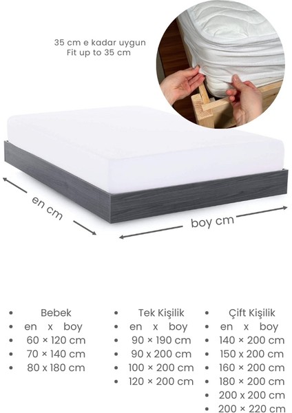 Kapitoneli Fitted Sıvı Geçirmez Yatak Koruyucu Alezi – Su-Sıvı Geçirmez, Terletmeyen – Tek / Çift fırsatları