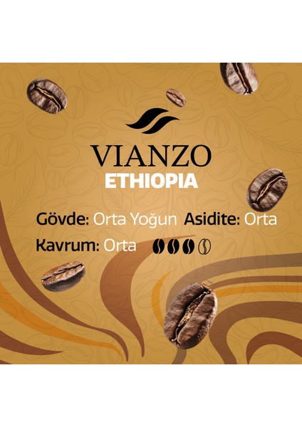 Ethiopia Sidamo Öğütülmüş Filtre Kahve, %100 Arabica 250 G modelleri