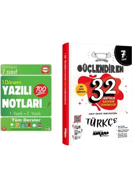 7. Sınıf Yazılı Notları 1. Dönem 1 ve 2. Yazılı ve Ankara Yayıncılık 7. Sınıf Türkçe Güçlendiren 32 Haftalık Kazanım Denemeleri
