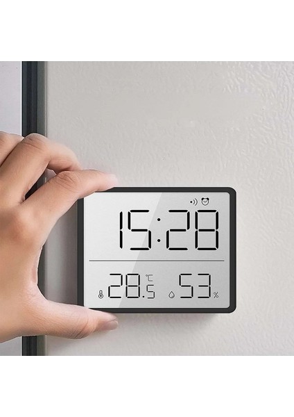 Masa Saati USB Güç Saat Erteleme Modern.saat Yuvarlak Siyah Dijital LED