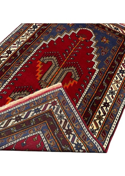 El Dokuma Sıfır Konya Kavak Halısı Seccade 117X185 Kök Boya Sık Namazlık Kırmızı fırsatları