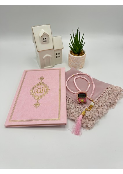 Çeyizlik, Hediyelik, Kutulu 4'lü Gelin Bohçası Seti: Yaldızlı Yasin-I Şerif - Tesbih fiyatları