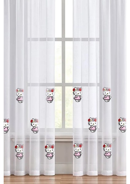Hello Kitty Kız Çocuk Odası Tül Perde ( Özel Ölçü ve Üzerine Isim Yazılabilir.) modelleri