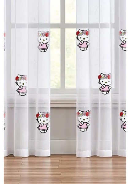 Hello Kitty Kız Çocuk Odası Tül Perde ( Özel Ölçü ve Üzerine Isim Yazılabilir.) indirimleri