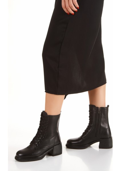 %100 Hakiki Deri Kalın Topuklu Kaymaz Taban Kadın Bot fiyatları