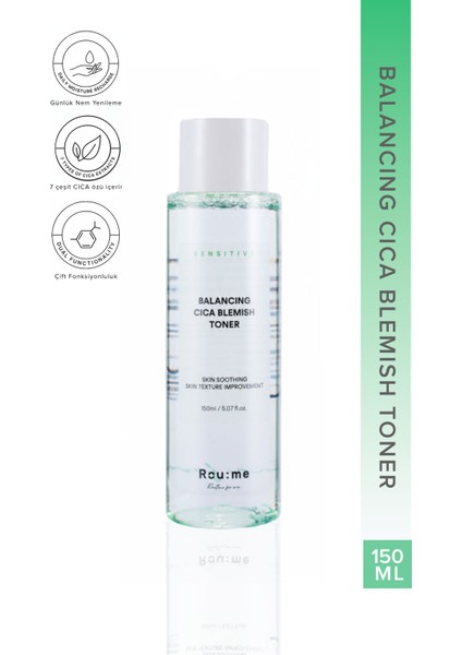 Cica Ekstraktlı Lekeli ve Hassas Ciltler Için Nemlendirici&dengeleyici Tonik 150 ml