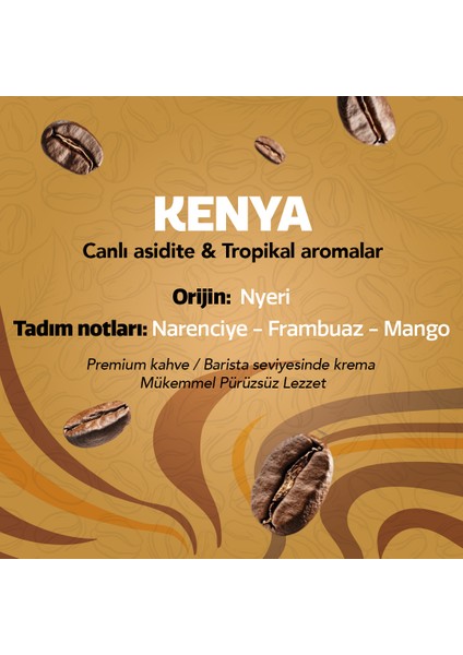 Kenya Nyeri Öğütülmüş Filtre Kahve, %100 Arabica 250 G fırsatları
