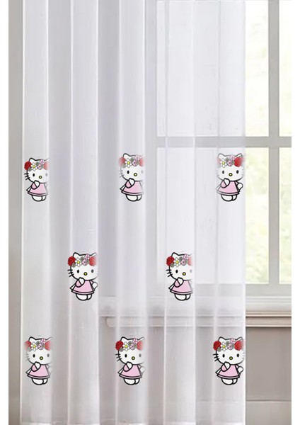 Hello Kitty Kız Çocuk Odası Tül Perde ( Özel Ölçü ve Üzerine Isim Yazılabilir.) fiyatları
