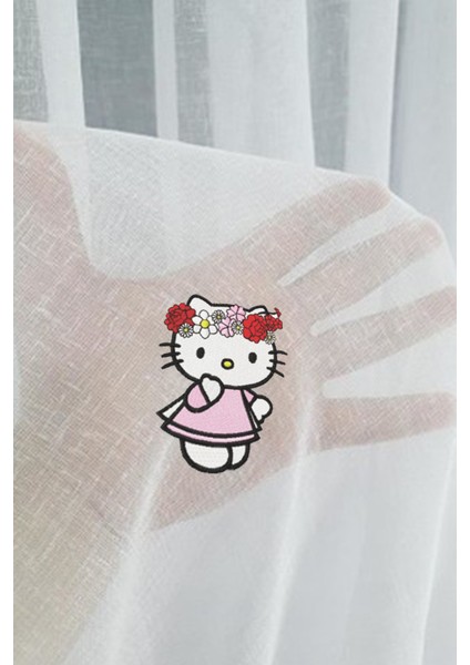 Hello Kitty Kız Çocuk Odası Tül Perde ( Özel Ölçü ve Üzerine Isim Yazılabilir.)