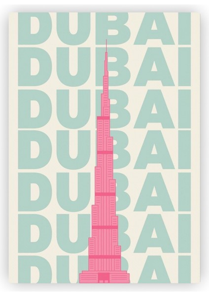 Dubai Dubai Dubai... Burc Halife Burj Khalifa Ahşap Poster 20X29 cm