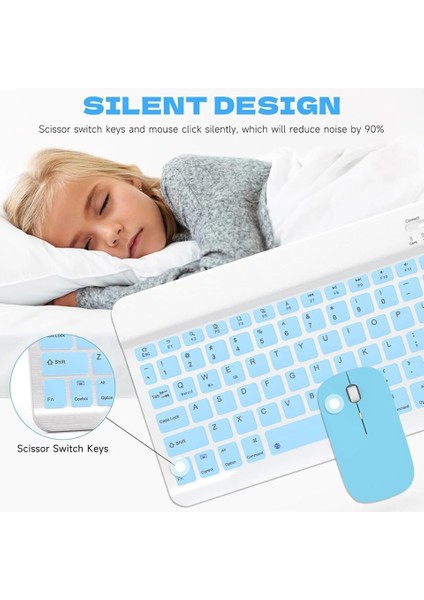 Klavye ve Mouse Seti Kablosuz Bluetooth Türkçe Q Ios/androidtablet Telefon Uyumlu Şarjlı fırsatları