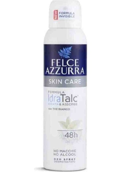Skin Care Idra Talc Beyaz Çay Içeren Hassas Alkolsüz Italyan Deo Sprey 150 ml