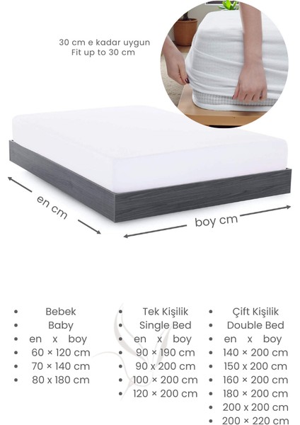 Alez Fitted Beyaz Pamuklu Su Sıvı Geçirmez Yatak Koruyucu Tek Çift Kişilik Terletmeyen Yatak Alezi modelleri
