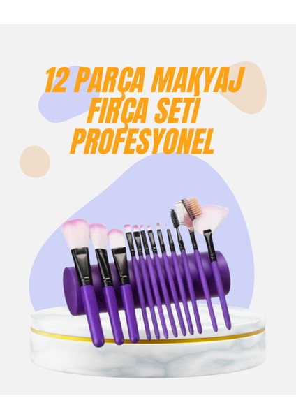 Zengezur Doğal Görünüm Sağlayan Yumuşak Kıllı 12 Parça Makyaj Fırça Seti Günlük ve Profesyonel Kullanıma Uygun